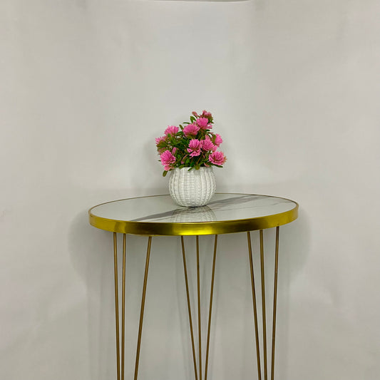 Mini Artificial Flower Pot with flowers - Pink Flowers and Green leaves with White pot artificial elegant artistic Pots small table vase guldan for home and office decoration Flowers & leaves