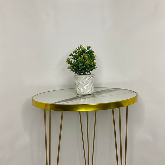 Mini Artificial Flower Pot with flowers - Green Flowers and leaves with White pot artificial elegant artistic Pots small table vase guldan for home and office decoration Flowers & leaves