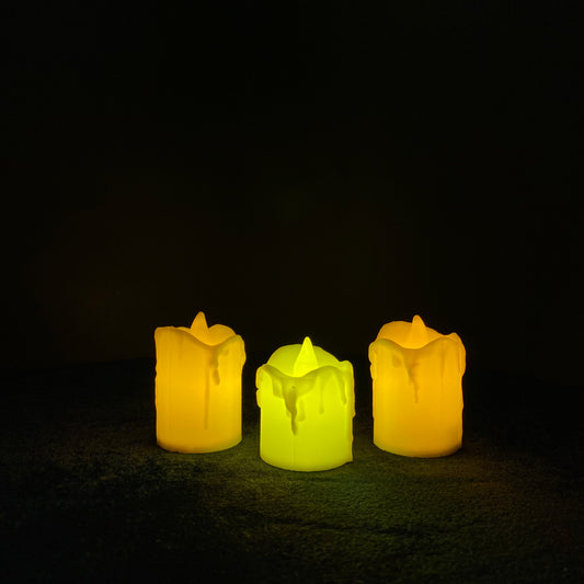 LED Smokeless and Flameless Candles with Realistic Wax effect Decor for Shelves and Tables