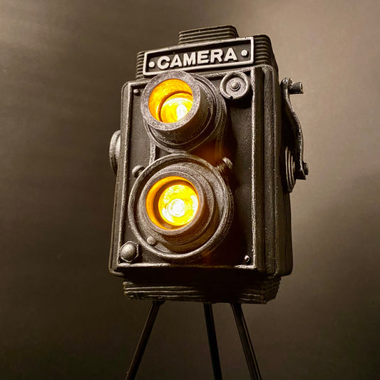 Vintage Tripod Antique Camera Showpiece with LED Lights for Home Decoration, Living Room, Studio, Cafe, Bedroom
