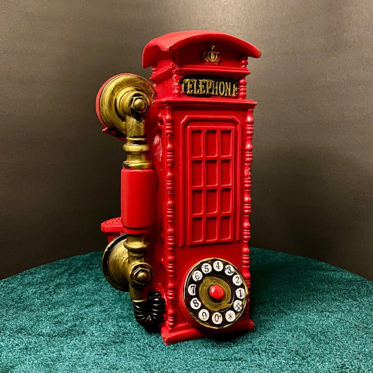 Vintage Red Telephone Booth Showpiece for Home Decoration, Living Room, Studio, Cafe, Bedroom