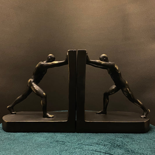 Man Decorative Book Ends, Resin Non Skid Bookends for Heavy Books, Bookends for Shelves Decorative, Creative Shelf Decorations to Hold Books for Home, Office Desk, Bookshelf, Study