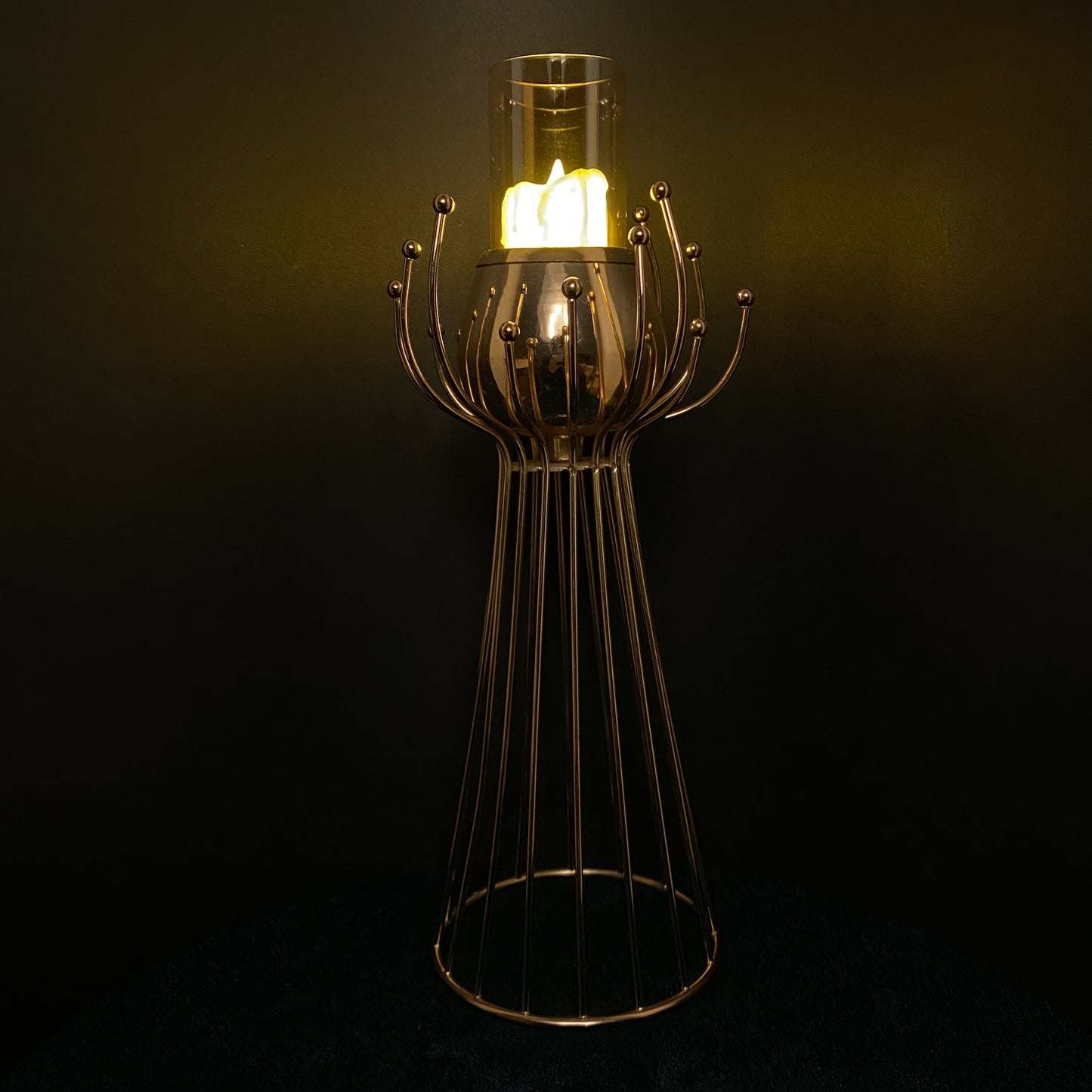 Candlestick Holder Candle Holder Crafts Golden Iron and Glass Candle Holder with LED Candles Decoration Home Decoration Romantic Restaurant Dining Table Candle Holder Decoration Candelabra Decorate