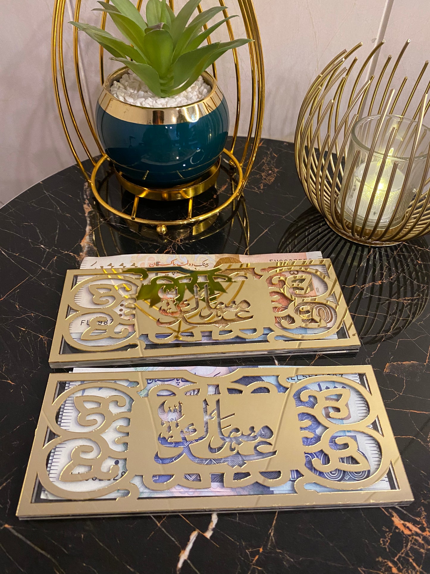 Premium Acrylic Eidi Envelopes – Elegant Eid Mubarak Gift Envelopes for Kids & Loved Ones (V3)