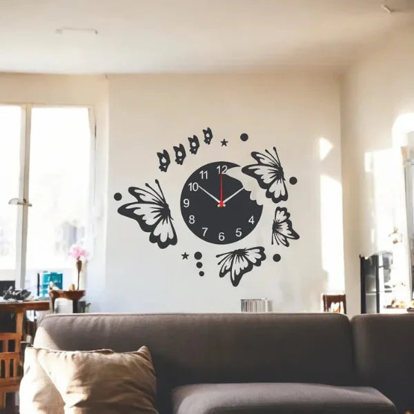 3D Butterfly Wall Clock for Elegant Home Decor