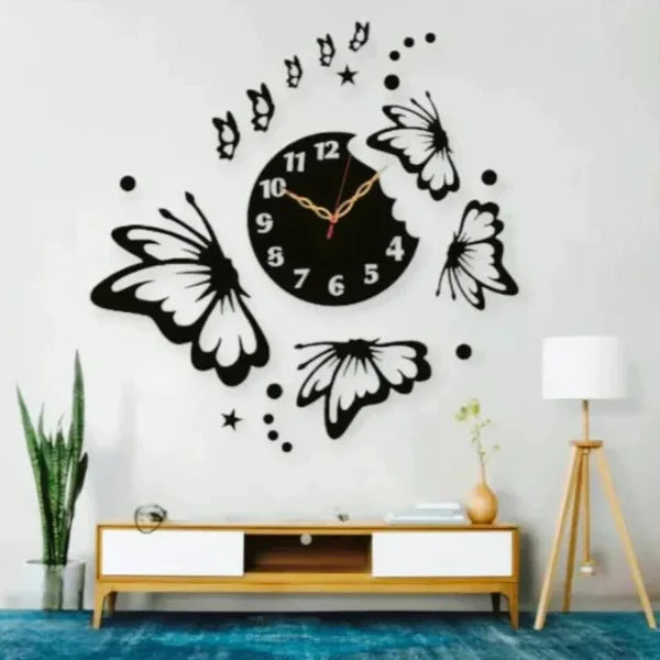 3D Butterfly Wall Clock for Elegant Home Decor