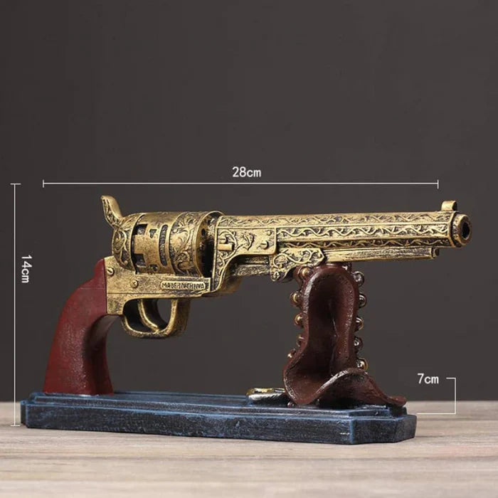 Vintage Antique Decorative Figurine Collectible Hand Revolver Gun Showpiece