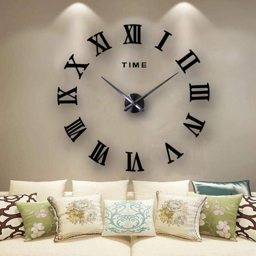 Wooden Roman Digits Designer Clock Big Size 3D DIY Wall Clock