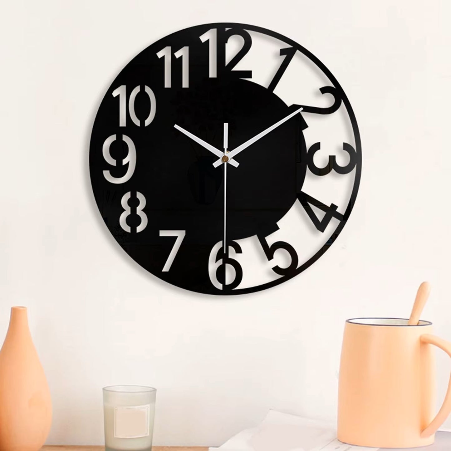 Acrylic Wall Clock for Bedroom Quiet Festival Gift Minimalist Creative Large Living Room Office Home Decor