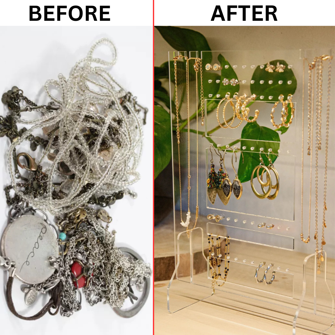 Elegant Acrylic Jewelry Organizer for Ladies and Girls β Stylish & Space-Saving