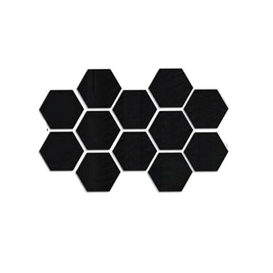 Black Hexagon Acrylic Wall Mirror Frameless Acrylic Mirror Flexible and Unbreakable, Stick on Mirrors for Walls, Wardrobe Doors, Toilet, Bathroom, Bedrooms, Home, Gym Walls Decor