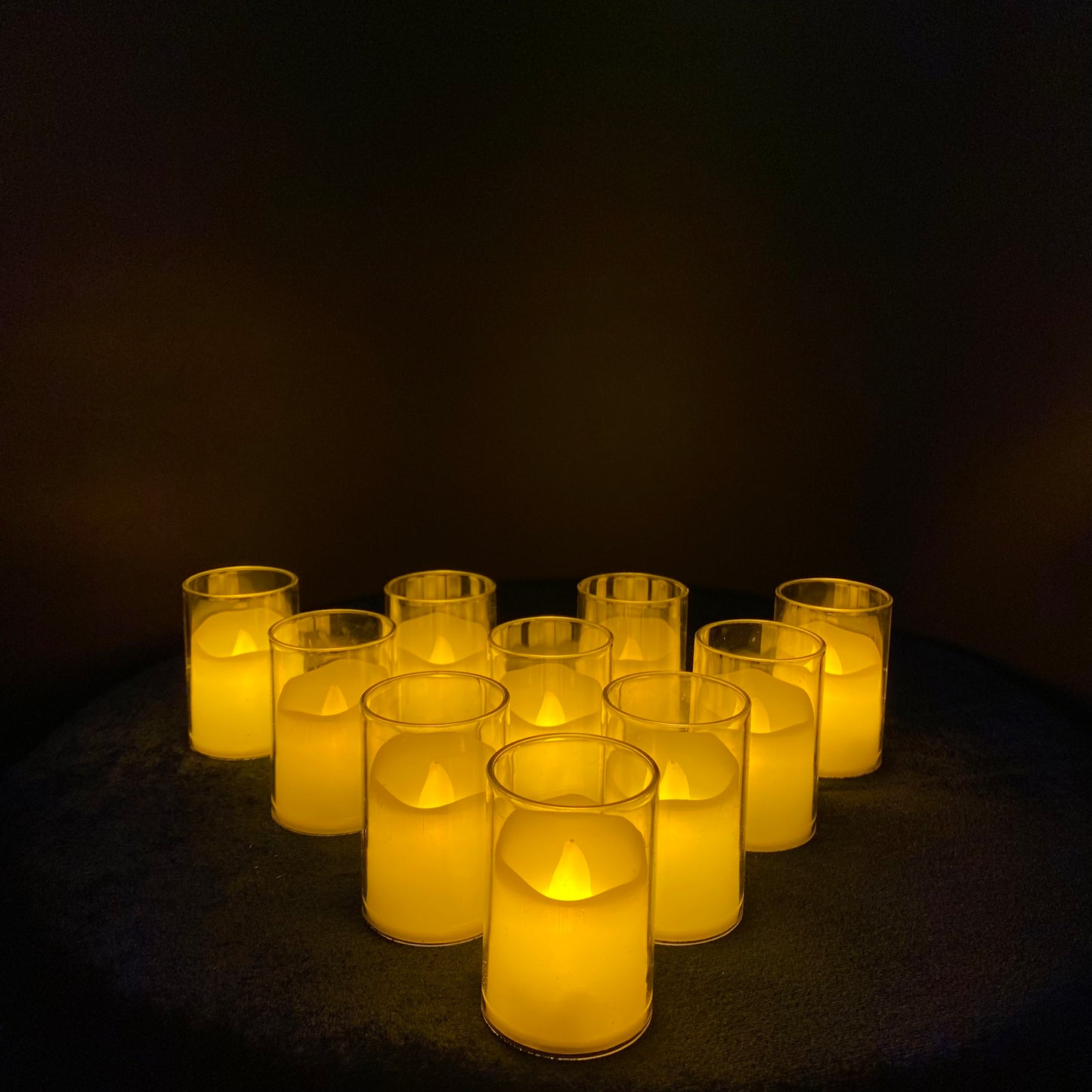 Candles in Glass Led Flameless Candle With Glass Cover with Realistic Wax effect, LED Candle Light for Home, Wedding, Party