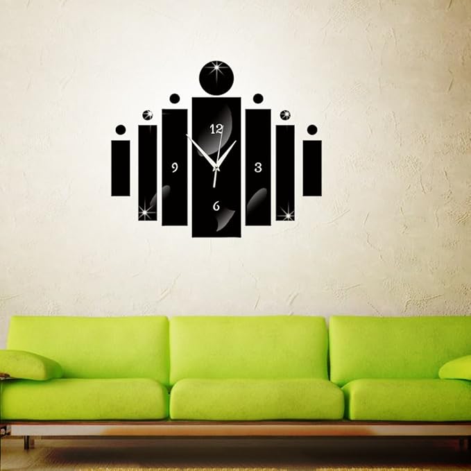 Creative 3D Acrylic Wall Clock Montage DIY Number Wall Clock Sticker for Living Room Bedroom Kitchen Home Decor