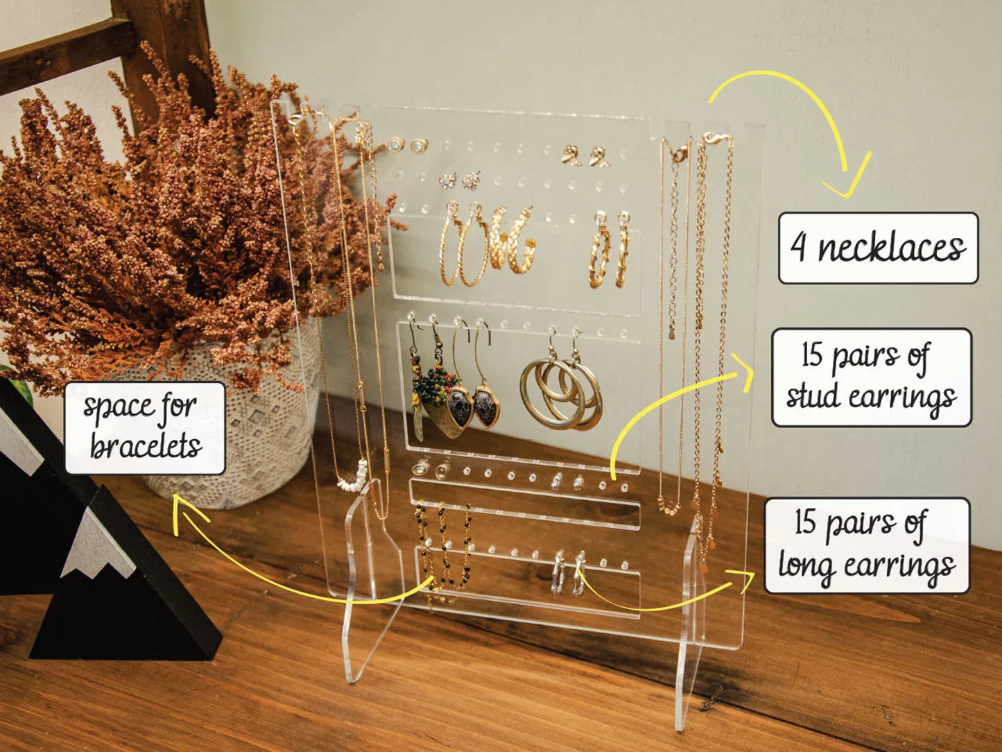 Elegant Acrylic Jewelry Organizer for Ladies and Girls β Stylish & Space-Saving