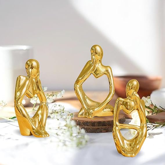 Golden Thinker Statue for Home Decor | Table Decor
