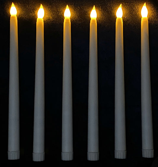 LED Tall Candle Stick with Flickering effect, Yellow Flickering Flameless LED Taper Candles (Battery-Operated) - Perfect for Romantic Dinners, Parties, and Home Decor