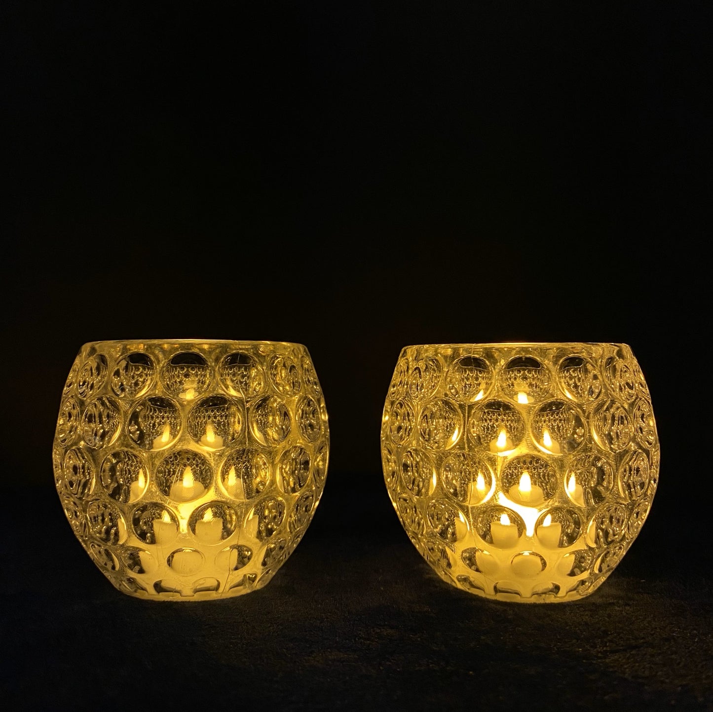 LED Tea Light with Crystal Glass Candle Holders, Warm Colored Polka dot Vintage votives for Wedding, Gifts, Modern Home Decor, LED Candles with Glass Holders for Table & Shelves