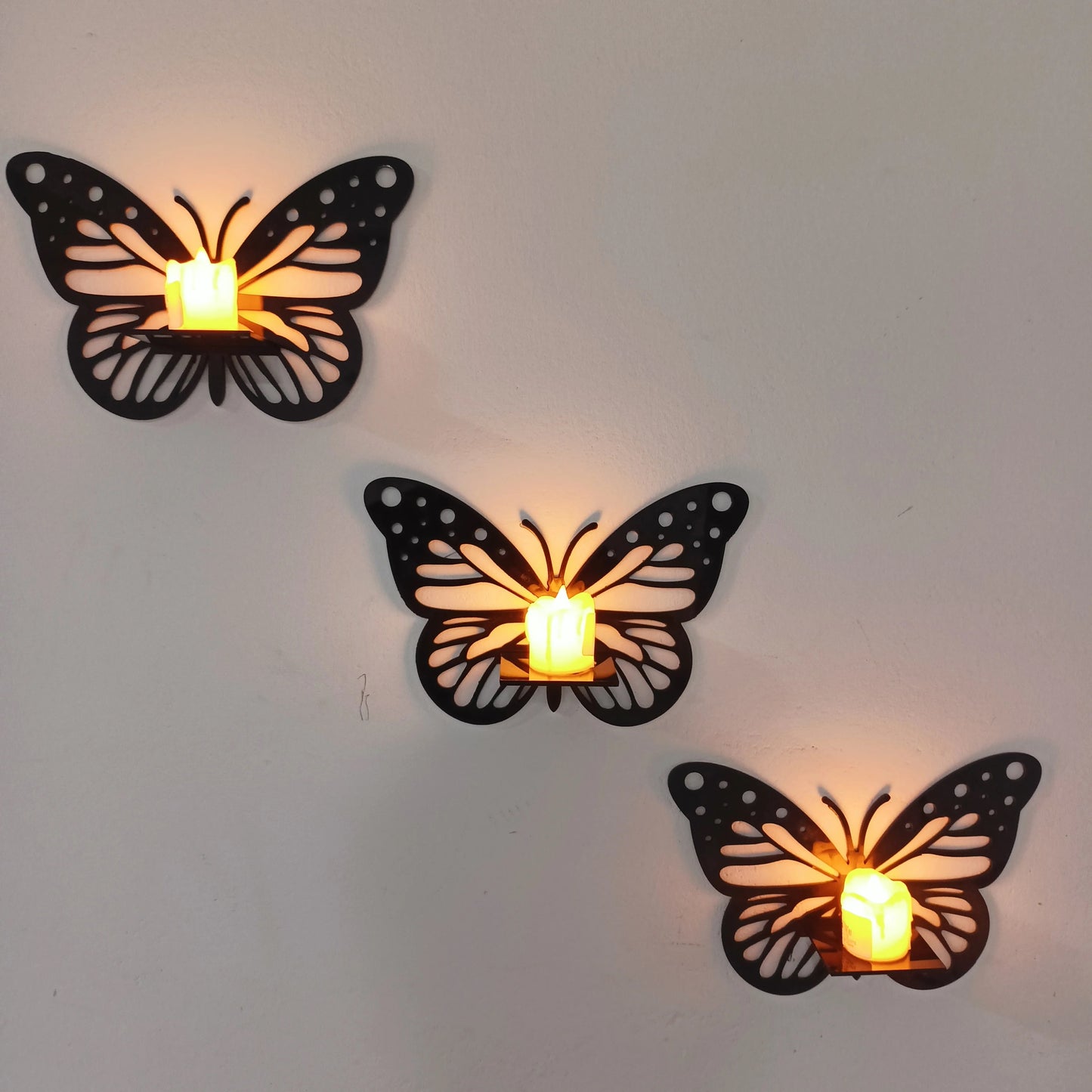 Mini Butterfly Shelf - Wall Wood Floating Shelves Butterfly Crystal Display