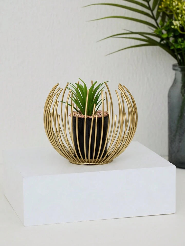 Metallic Golden Globe Planter