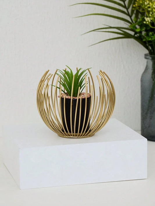 Metallic Golden Globe Planter