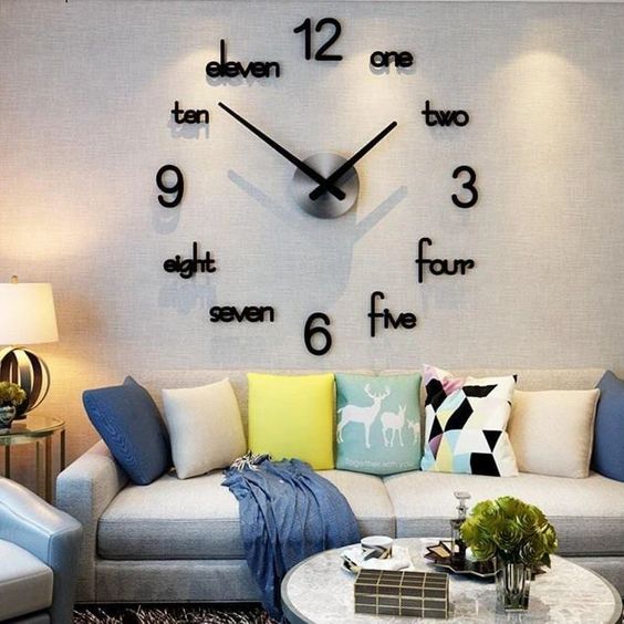 Number with English Letters Designer Big Size 3D Infinity Wall Clock