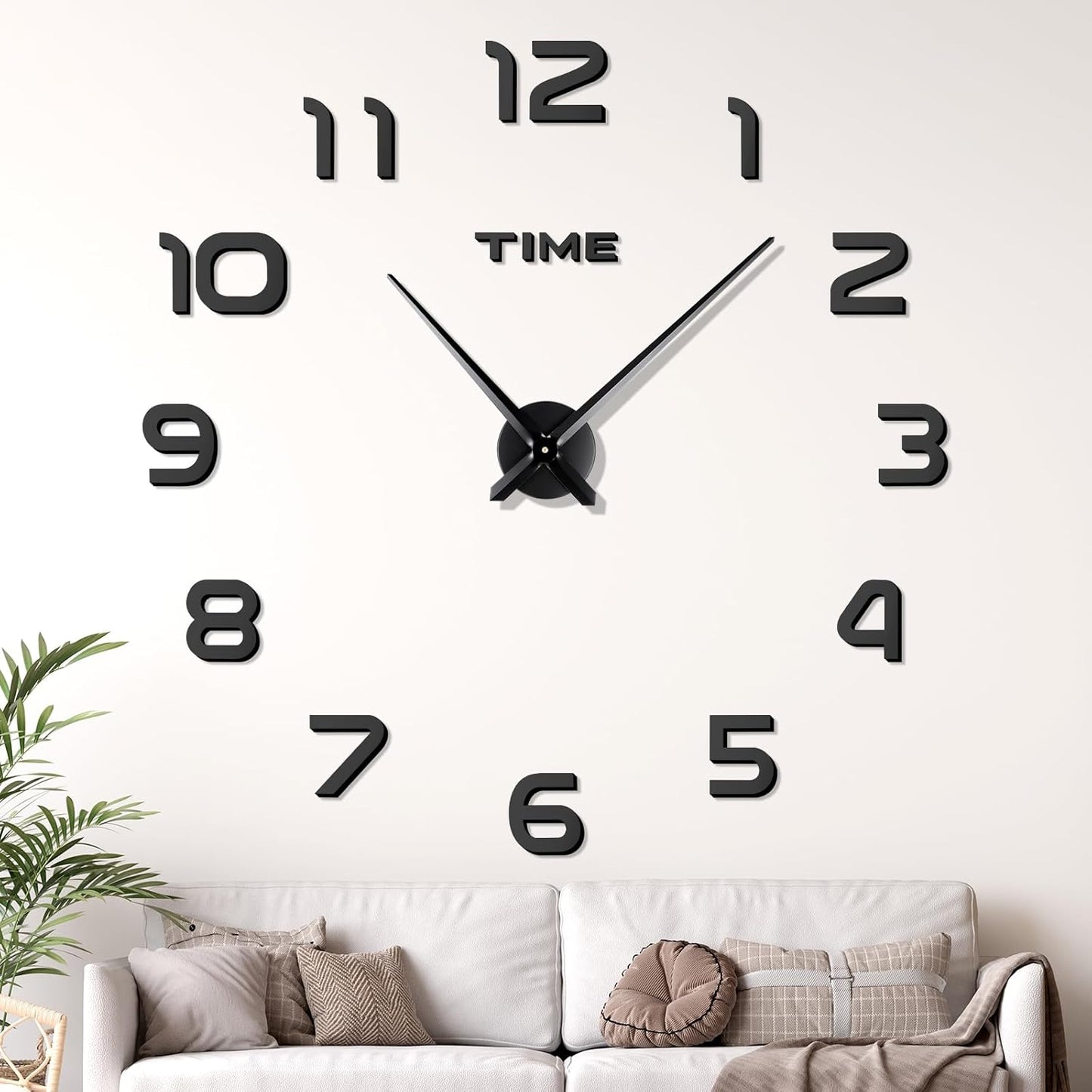 Simple Digits Designer Big Size 3D Infinity Wall Clock