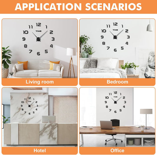 Premium Acrylic Simple Digits Designer Big Size 3D DIY Wall Clock
