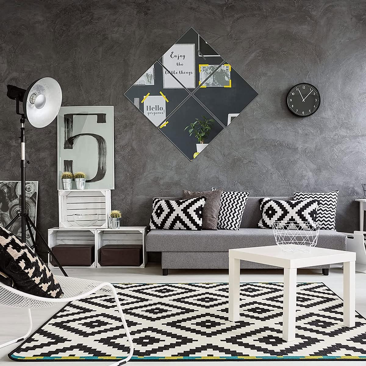 Square Acrylic Mirrors Frameless Acrylic Mirror Flexible and Unbreakable, Stick on Mirrors for Walls, Wardrobe Doors, Toilet, Bathroom, Bedrooms, Home, Gym Walls Decor