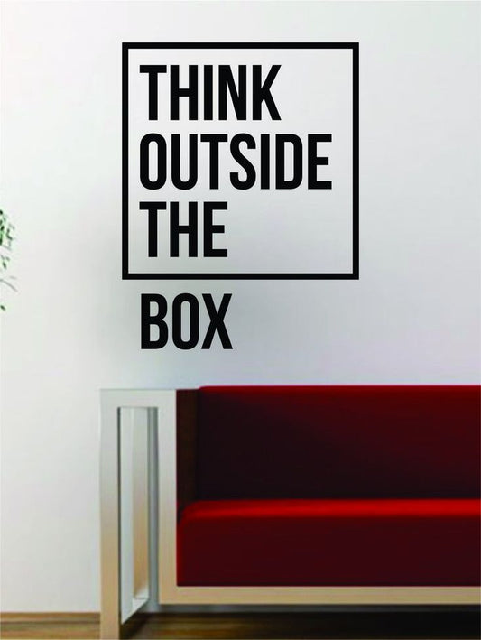 2 Sets of Think Outside The Box Inspirational Quote Wall Art, Motivational Wall Decor for Office, Study Room Wall Sign, Black Wall Decoration