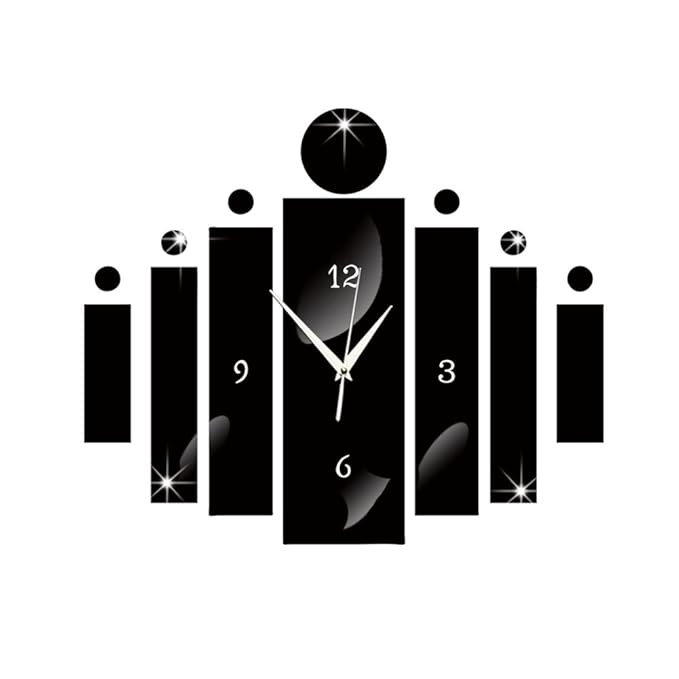 Creative 3D Acrylic Wall Clock Montage DIY Number Wall Clock Sticker for Living Room Bedroom Kitchen Home Decor