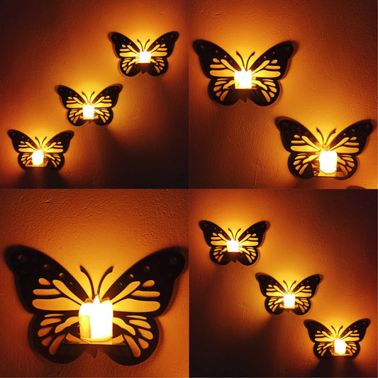 Mini Butterfly Shelf - Wall Wood Floating Shelves Butterfly Crystal Display