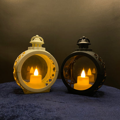 Vintage Lantern Lamp light hanging with Realistic flickering Effect Decorations for Home, Lantern Flickering Led Candle Tea night Light Candles Lamp Decoration Vintage Window Decoration