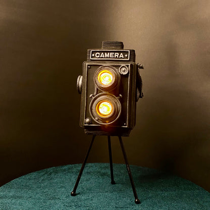 Vintage Tripod Antique Camera Showpiece with LED Lights for Home Decoration, Living Room, Studio, Cafe, Bedroom