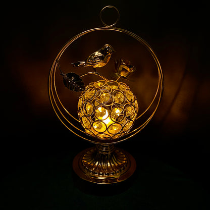 Golden Sparrow Metallic Vintage Candle Holder with LED Candle for Home Wedding Party Candlelight Dinner Decoration in Pakistan