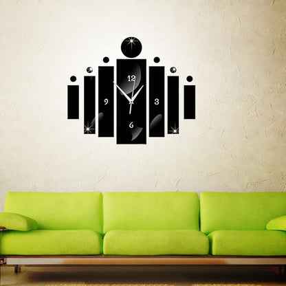 Creative 3D Acrylic Wall Clock Montage DIY Number Wall Clock Sticker  for Living Room Bedroom Kitchen Home Decor