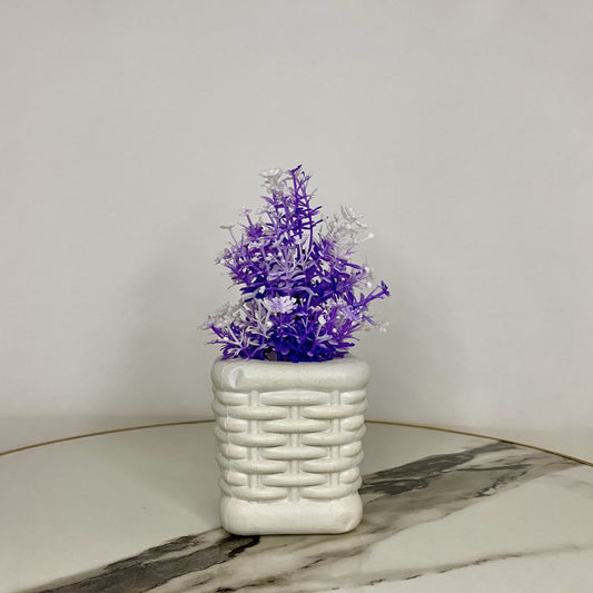 Cute Mini Artificial Flower Plants Pot small table vase guldan for Home, Kitchen and Office Decor