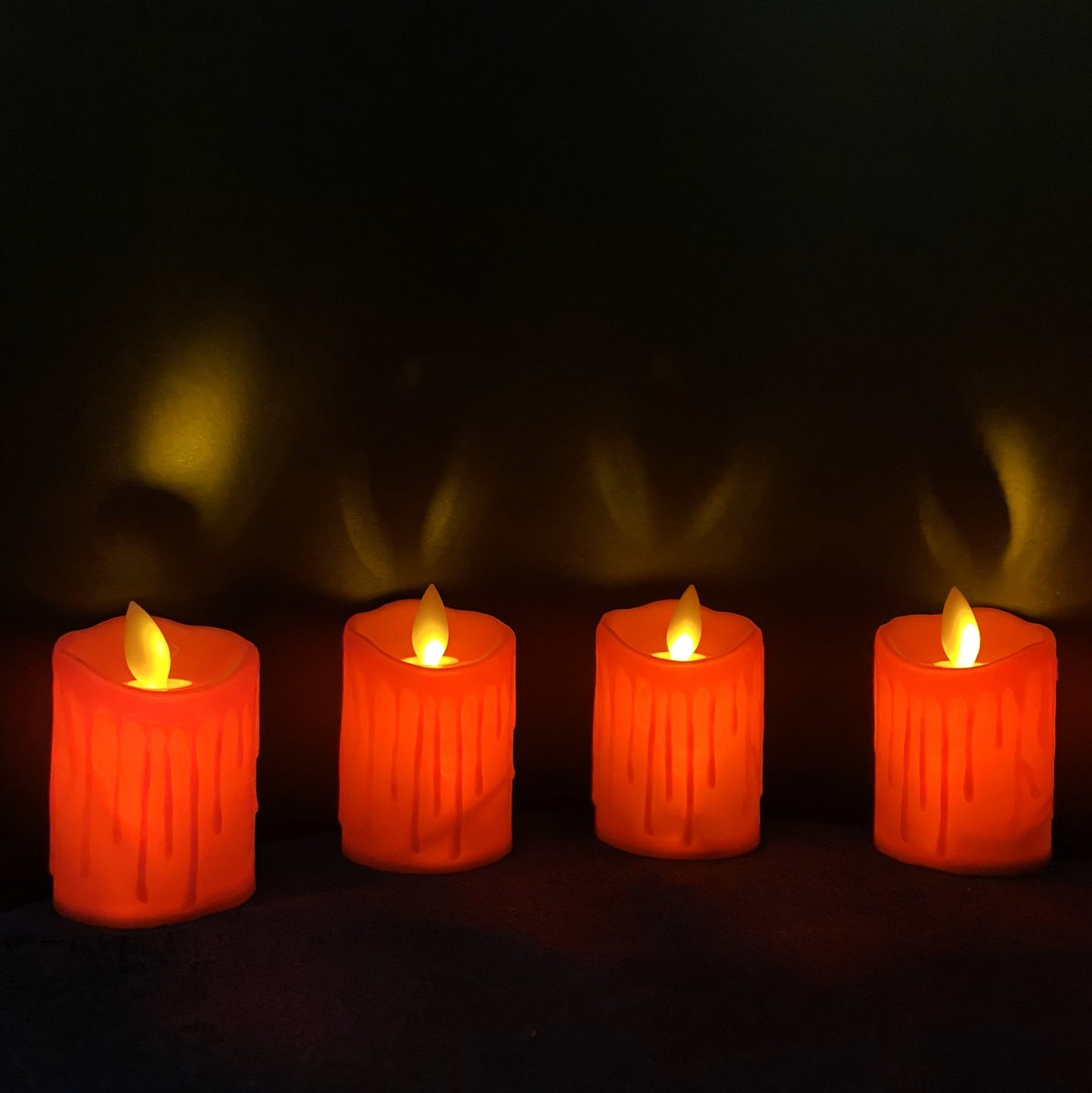 LED Swinging flameless candles made with realistic wax effect in Romantic Red Color, flickering flameless candles, flameless LED pillar candles, LED lighted candles