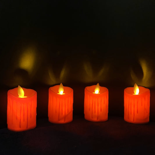 LED Swinging flameless candles made with realistic wax effect in Romantic Red Color, flickering flameless candles, flameless LED pillar candles, LED lighted candles