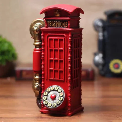 Vintage Red Telephone Booth Showpiece for Home Decoration, Living Room, Studio, Cafe, Bedroom