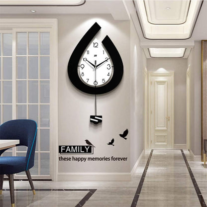 Tear Drop Style Minimalist Stylish Premium Designer Wall Clock With Pendulum