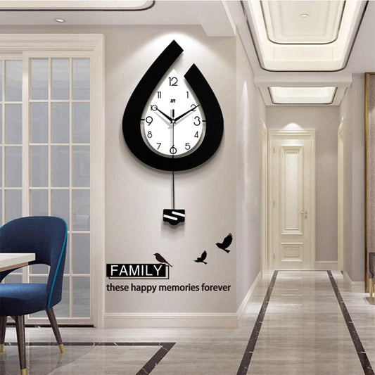 Tear Drop Style Minimalist Stylish Premium Designer Wall Clock With Pendulum